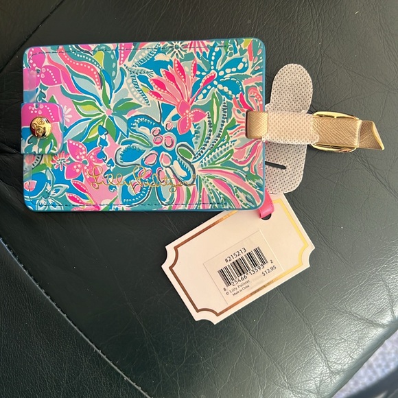 Lily Pulitzer Paradise Bound Luggage Tag - featured in Golden Hour - New! - Picture 2 of 3
